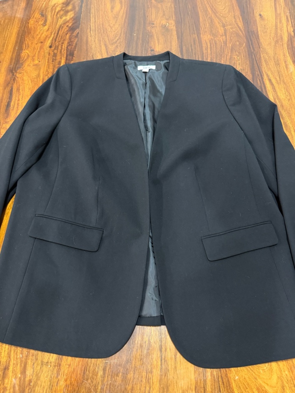 Bar III 2X Black Collarless Women's Blazer